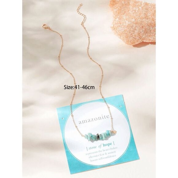 Amazonite, Stone of Hope, Sacred Serenity Healing Crystal Necklace - Picture 2 of 4